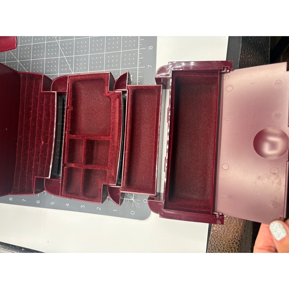 Jewelry Storage Box Organizer in Deep Burgundy - Picture 6 of 7